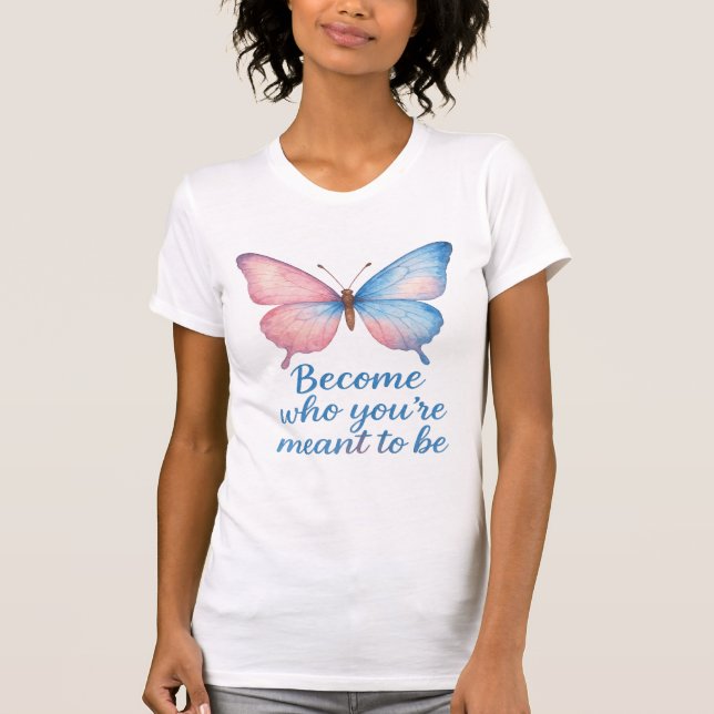 Camiseta Watercolor Butterfly Motivational T-Shirt  (Anverso)
