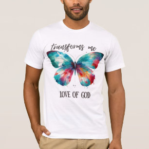 Camiseta Watercolor butterfly with Christian quote: "God's 