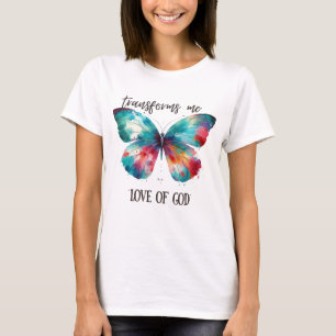Camiseta Watercolor butterfly with Christian quote: "God's