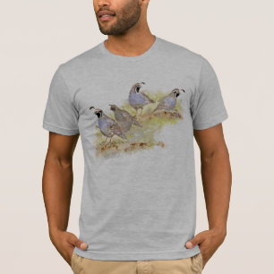 Camiseta Watercolor California Quail State Bird Nature