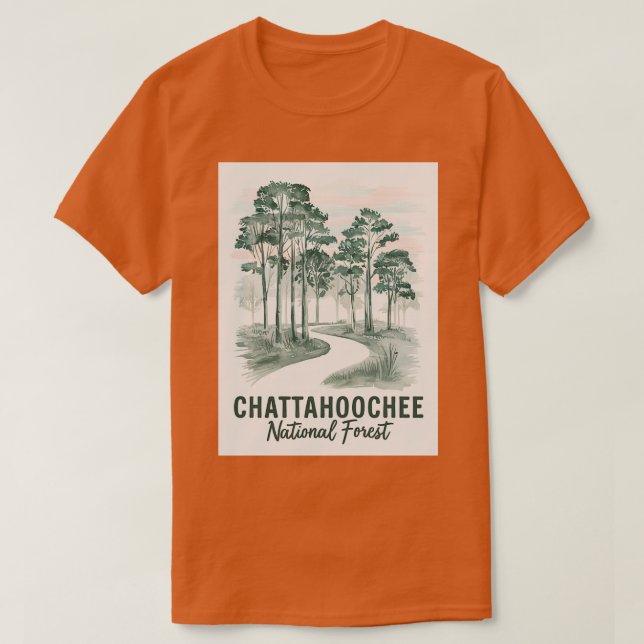 Camiseta Watercolor Chattahoochee Bosque Nacional TShirt (Diseño del anverso)