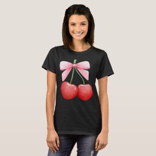 Camiseta Watercolor Coquette Cherries