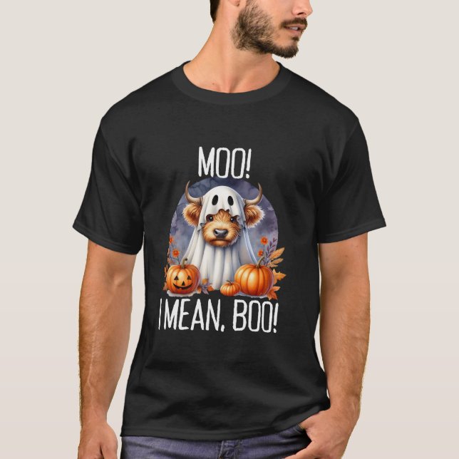 Camiseta Watercolor Cute Ghost Cow (Anverso)
