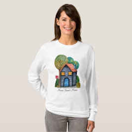 Camiseta Watercolor Cute Hogar Sweet Home Art
