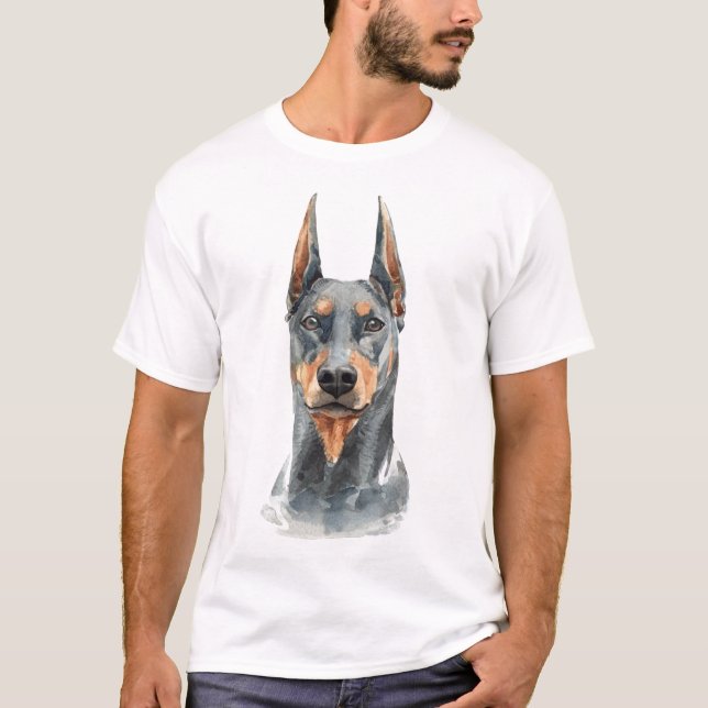 Camiseta Watercolor Doberman (Anverso)