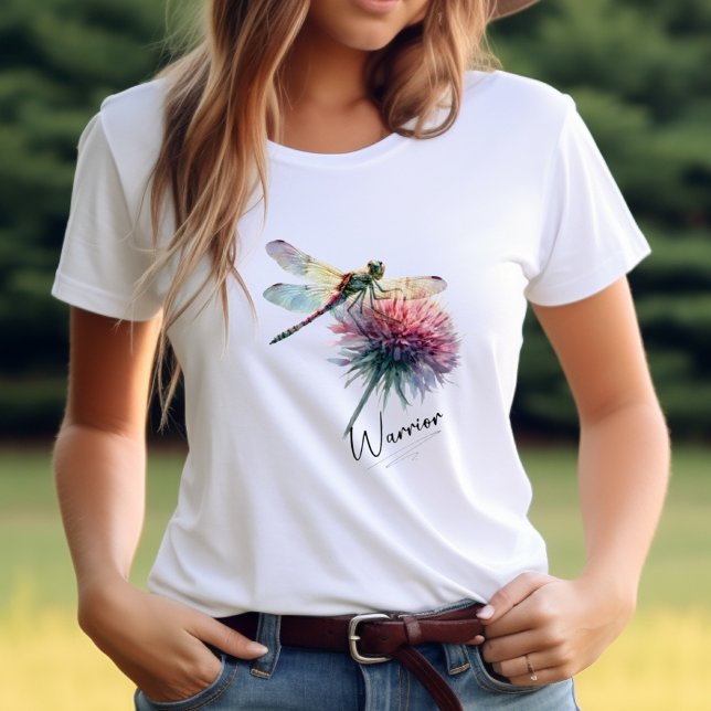 Camiseta Watercolor Dragonfly Floral Guerrero Inspirador (Subido por el creador)