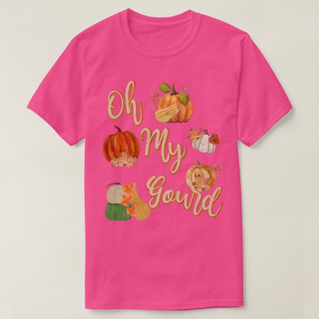 Camiseta Watercolor Fall Autumn Leaves PumpkinsOh My Gourd (Diseño del anverso)