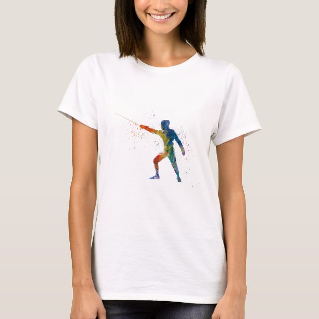 Camiseta watercolor fencing (Anverso)