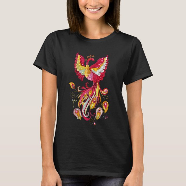 Camiseta Watercolor Firebird o Phoenix Fantasy Creature (Anverso)