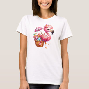 Camiseta Watercolor Flamingo Personalizado Clipart