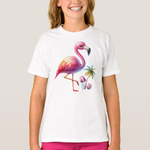 Camiseta Watercolor Flamingo Personalizado Clipart