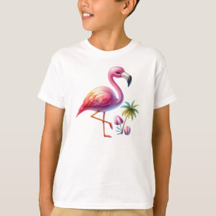 Camiseta Watercolor Flamingo Personalizado Clipart