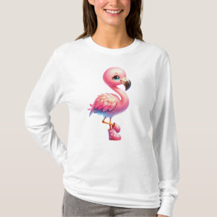 Camiseta Watercolor Flamingo Personalizado Clipart