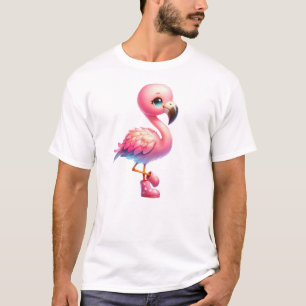 Camiseta Watercolor Flamingo Personalizado Clipart