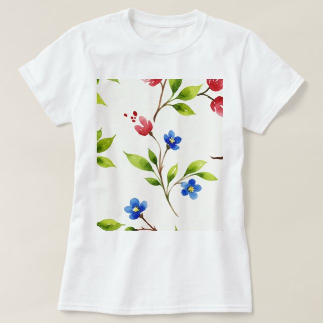 Camiseta Watercolor floral pattern (Diseño del anverso)