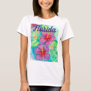 Camiseta Watercolor Florida Hibiscus