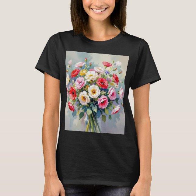 Camiseta Watercolor flowers bouquet T-shirt  (Anverso)