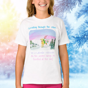 Camiseta Watercolor Funny Labrador And Gnome Xmas  T-Shirt