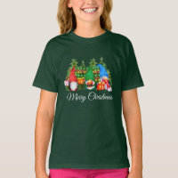 Watercolor Gnomes Feliz Navidad Verde Chica