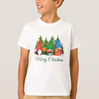 Watercolor Gnomes Green Merry Christmas Boy