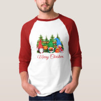 Watercolor Gnomes Red Merry Navidad Deportes