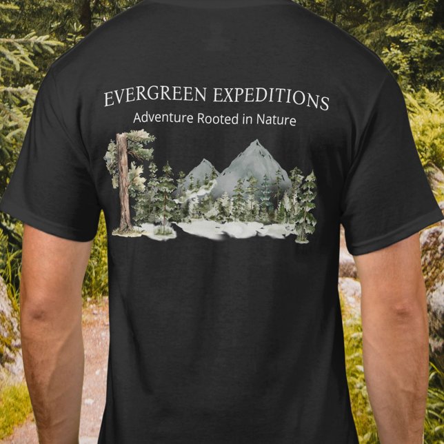 Camiseta Watercolor Green Forest Personalized Business (In situ)