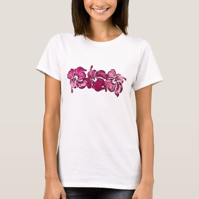 Camiseta Watercolor Hibiscus Ladies Tee i (Anverso)