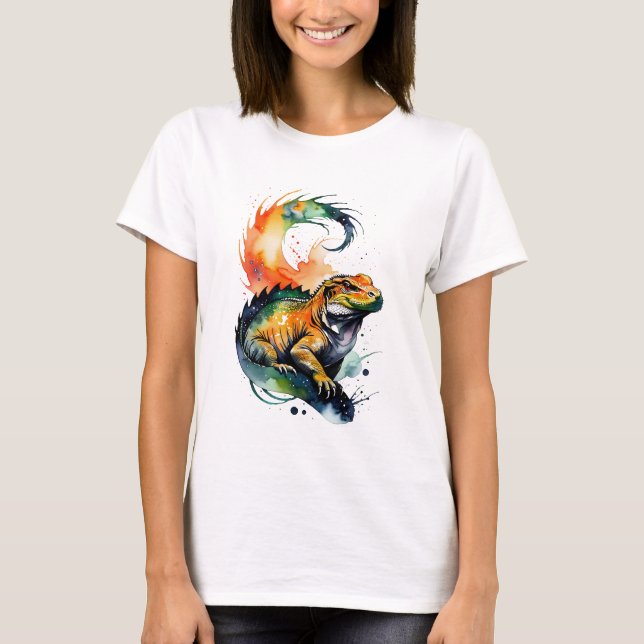 Camiseta Watercolor Komodo Dragon (Anverso)