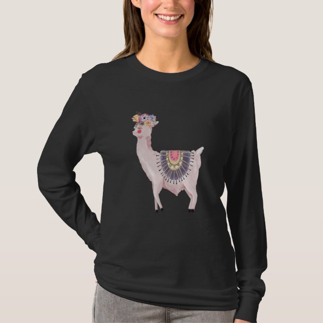 Camiseta Watercolor Llama Alpaca Boy  Girl  Kids (Anverso)