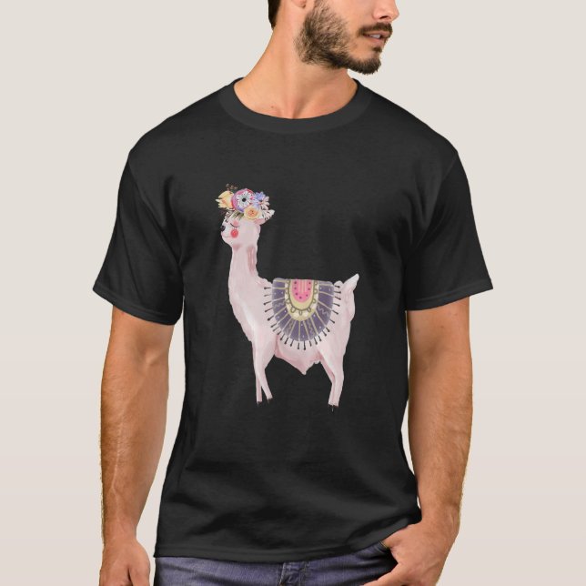 Camiseta Watercolor Llama Alpaca Boy  Girl  Kids (Anverso)