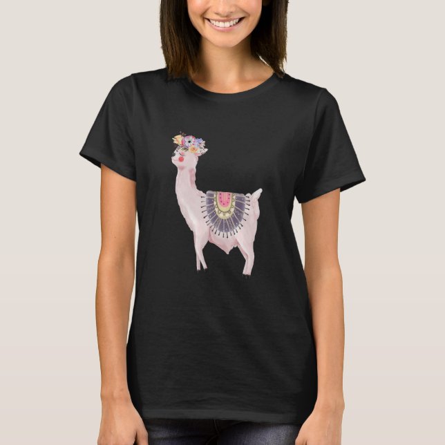 Camiseta Watercolor Llama Alpaca Boy  Girl  Kids (Anverso)