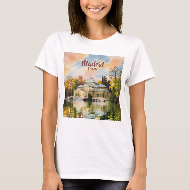 Camiseta Watercolor Madrid Spain Travel Cityscape Custom (Anverso)