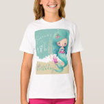 Camiseta Watercolor Mermaid Ocean Birthday Party T-Shirt<br><div class="desc">Cuidada acuarela Sirena Fiesta oceánico camiseta</div>