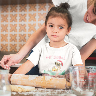 Camiseta Watercolor Merry Navidad Bulldog francés
