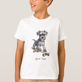Camiseta Watercolor Miniatura Schnauzer Boy T-Shirt