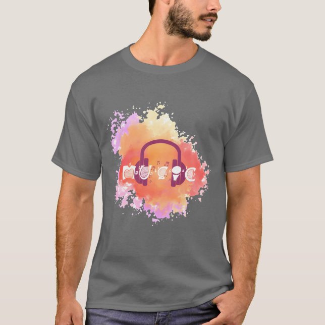 Camiseta Watercolor Music friend (Anverso)
