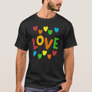 Camiseta Watercolor of love with colorful mini hearts