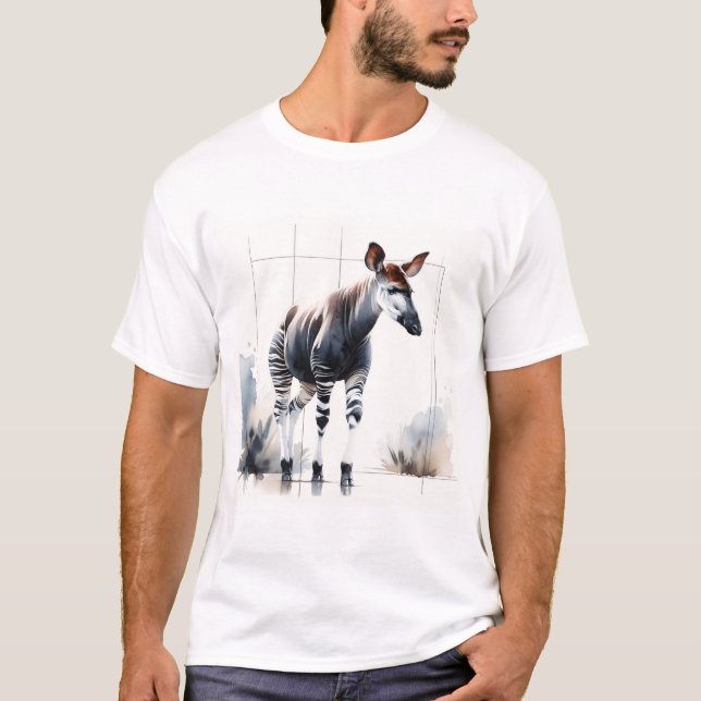 Camiseta Watercolor Okapi AREF285 - Watercolor (Anverso)