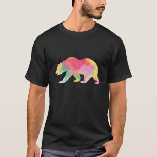 Camiseta Watercolor Oso Salvaje Pintura de animales salvaje