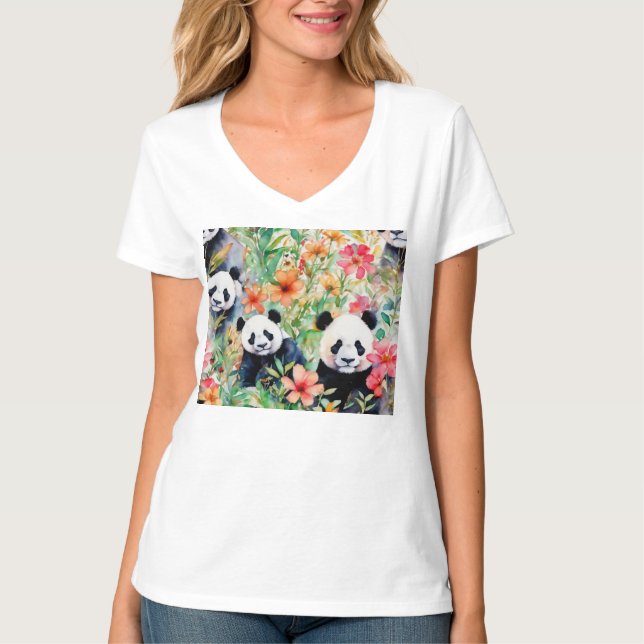 Camiseta Watercolor Panda Bear (Anverso)