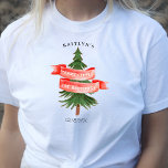 Camiseta Watercolor Pine Tree Merry Little Birday<br><div class="desc">Celebre con estilo con estas camisetas de cumpleaños de moda. Este diseño es fácil de personalizar con la redacción de tu evento especial y tus invitados estarán encantados cuando vean estas fabulosas camisetas. Se pueden encontrar elementos coincidentes en la colección.</div>