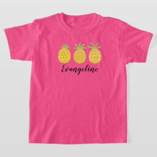 Camiseta Watercolor Pineapple Trio chicas