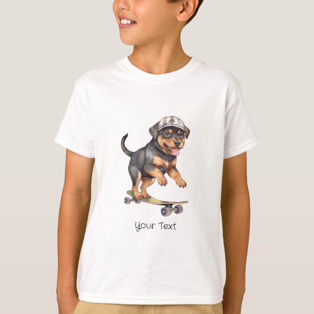 Camiseta Watercolor Rottweiler Boy T-Shirt (Anverso)