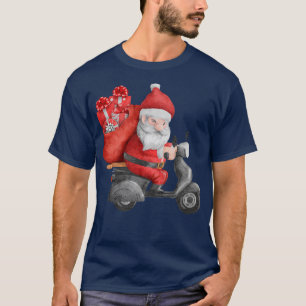 Camiseta Watercolor Santa Christmas Tree Lights Xmas 
