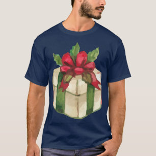 Camiseta Watercolor Santa Christmas Tree Lights Xmas Premiu
