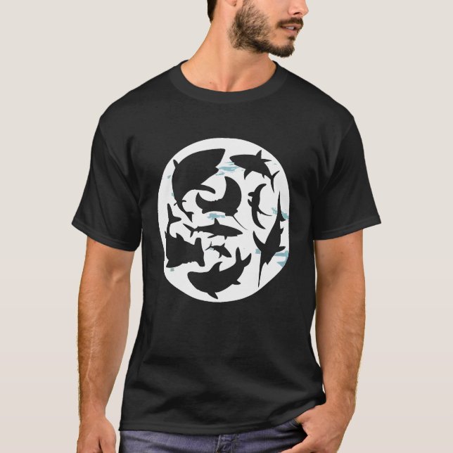 Camiseta Watercolor Shark Y Ray Ocean T Shirving Surf (Anverso)