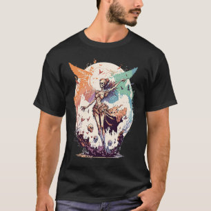 Camiseta Watercolor Skeleton Hada Grunge Gótico Fairycore