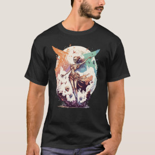 Camiseta Watercolor Skeleton Hada Grunge Gótico Fairycore
