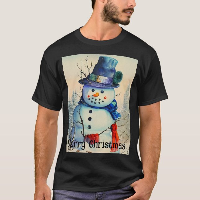 Camiseta Watercolor Snowman T-Shirt (Anverso)