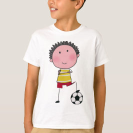 Camiseta Watercolor Soccer Player Stick Boy Hermoso
